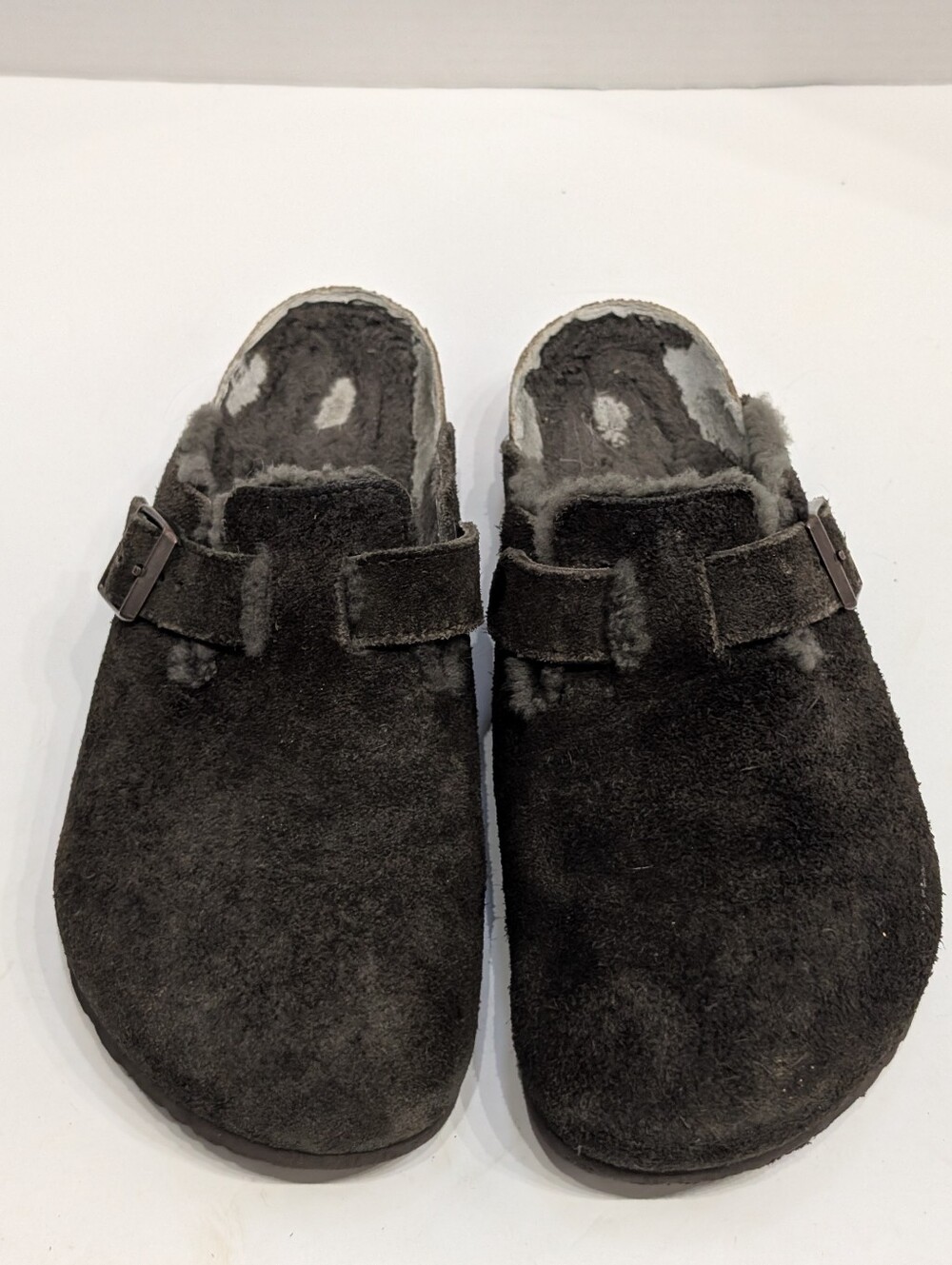 Birkenstock Men's 10 Shearling Lined Boston Clogs EU 43 Dark Brown Suede